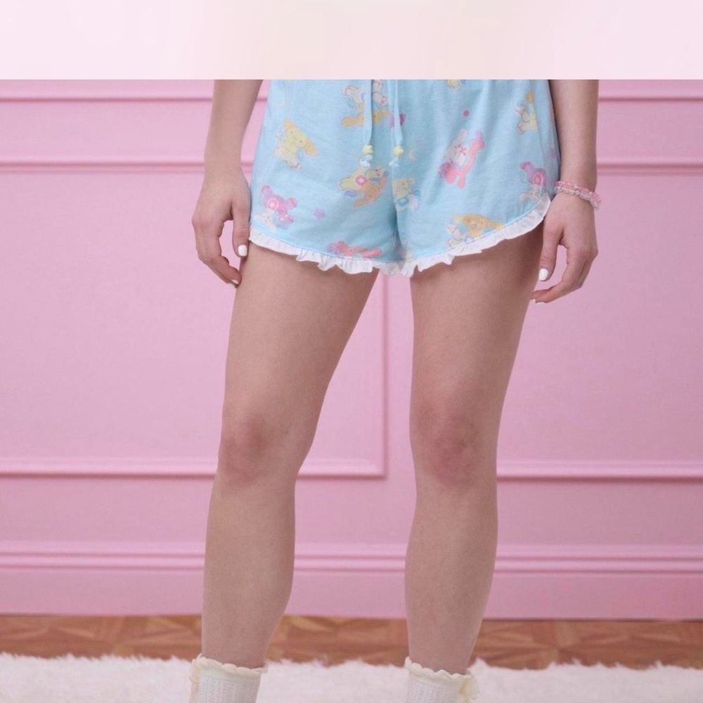 Hot Topic Blue Pajama Shorts with Bear Print